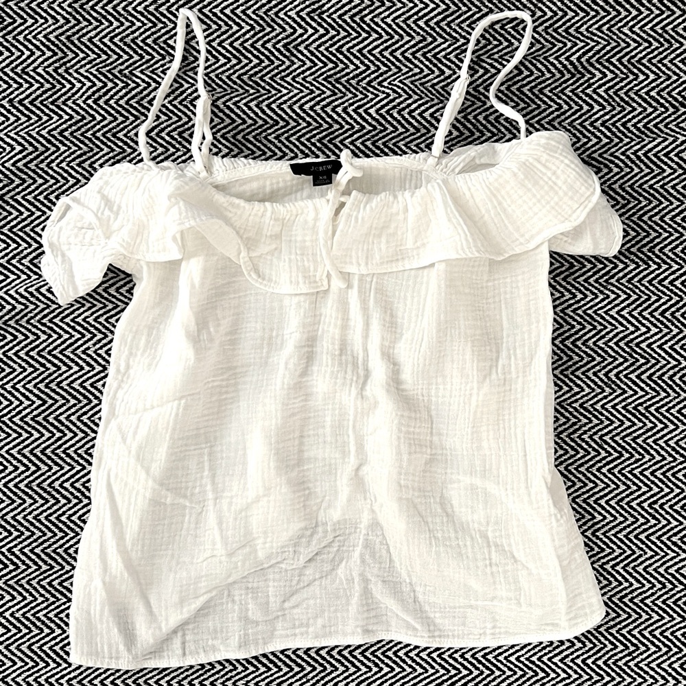 J. Crew gauzy white tank top